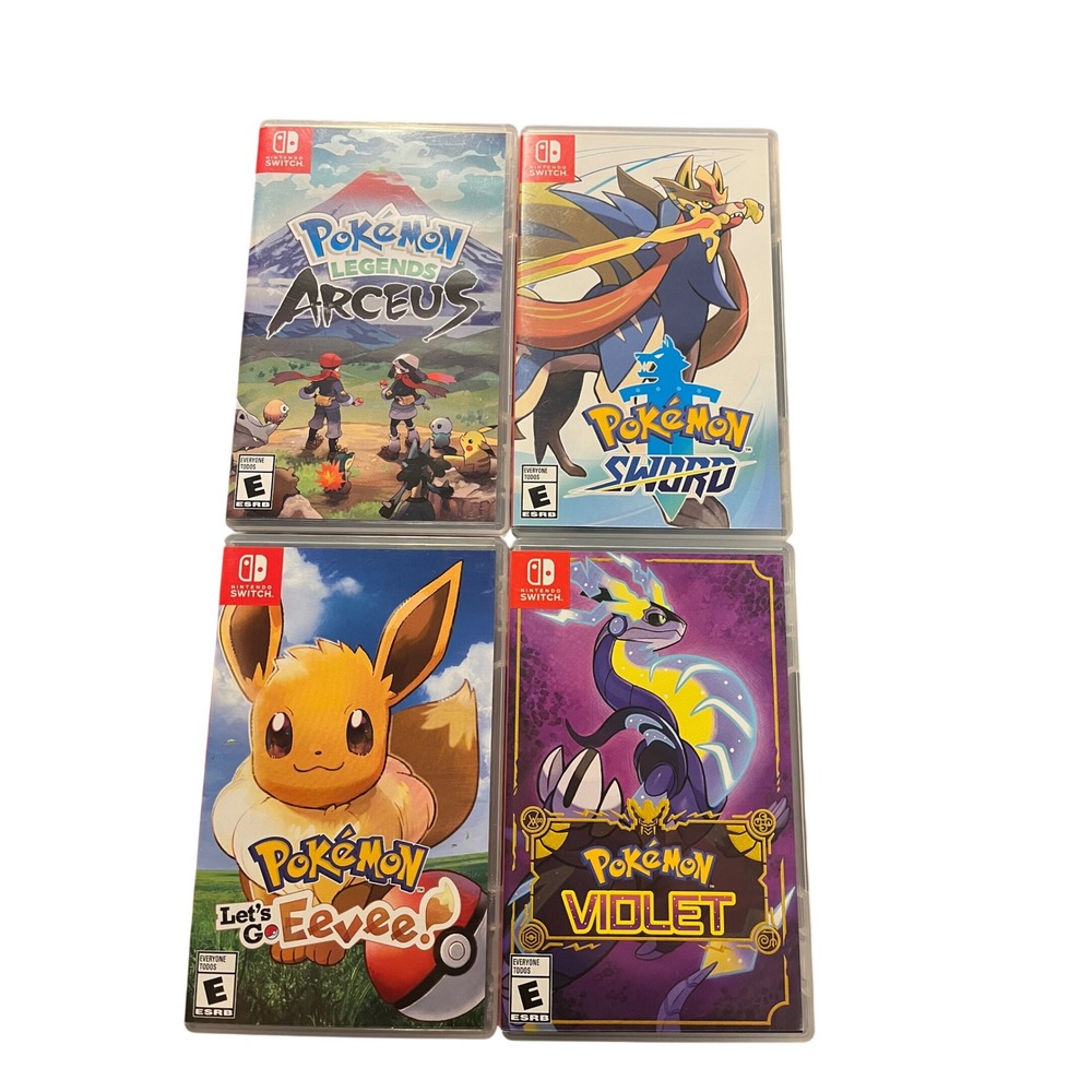 Pokemon Nintendo Switch Empty Cases Bundle Legends Arceus Sword Let's Go Eevee